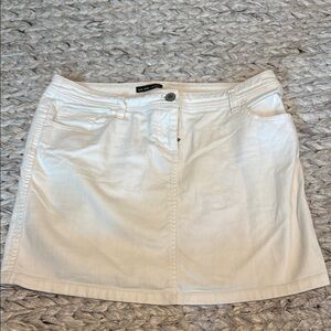 Mini white denim skirt